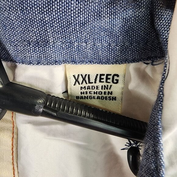 Mens Weatherproof Vintage Shirt White & Navy Short Sleeve Button Up Size XXL - Picture 7 of 12